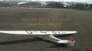 Grunau Baby 13 scale maiden quotflightquot [upl. by Yup829]