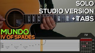 IV of Spades  Mundo SOLO Studio Version Guitar Tutorial with TABS on SCREEN [upl. by Suirauqed100]