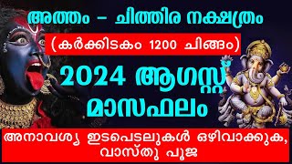 അത്തം  ചിത്തിര നക്ഷത്രം 2024 ആഗസ്റ്റ് മാസഫലം ഇടപെടലുകൾ ഒഴിവാക്കുക  Atham Chithira August 2024 [upl. by Olihs33]