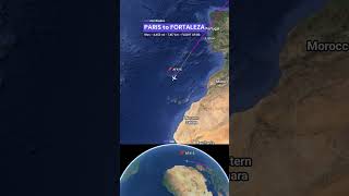 PARIS to FORTALEZA Flight AF416  Time and Distance [upl. by Anod934]