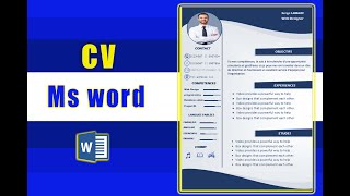 CV sur ms word  comment faire un cv comme sur canva [upl. by Aleafar109]