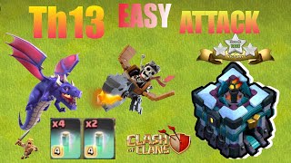 Th13 Dragon Rider attack  Easy 3 star attack 🤬  Clash of Clans👌 [upl. by Mollie854]