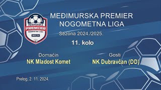 NK Mladost Komet 3  2 NK Dubravčan  11 kolo Međimurska Premier liga 2425 Prelog 2 11 2024 [upl. by Lledal]