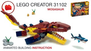 Lego Dinosaurs  Mosasaur MOC  LEGO CREATOR 31102 alternative build instructions Part 13 [upl. by Elenore]