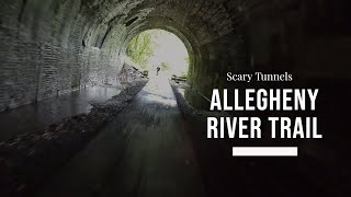 Biking Pennsylvania The Allegheny River Trail Caution Dark Scary Tunnels [upl. by Tubb]