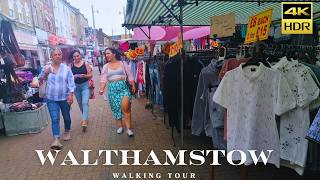 WALTHAMSTOW STREET MARKET WALKING TOUR Summer Walks east London 4K HDR 60fps JULY 2024 [upl. by Acinoed]