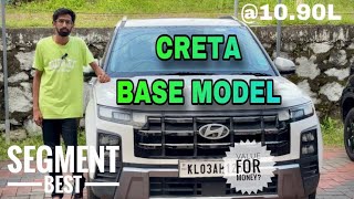 2024 CRETA BASE VARIANT 1090 Lakhs  VALUE FOR MONEY  MALAYALAM REVIEW [upl. by Marylinda]