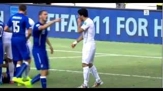 Luis Suarez bites Giorgio Chiellini Uruguay vs Italy World cup 2014 [upl. by Ennirac919]