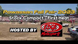 Demolition Derby Stock Compact First Heat Powassan Fall Fair 2023 [upl. by Innavoeg]