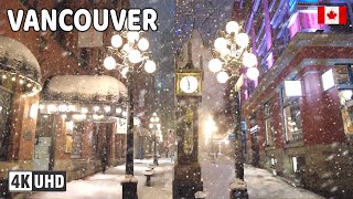 🇨🇦 【4K】❄️❄️❄️ EXTREME SNOWSTORM in Downtown Vancouver BC Canada 2024 [upl. by Seldun]