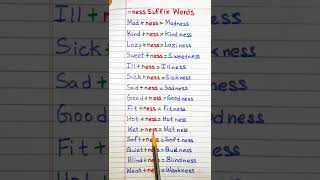 Suffix Suffixes Ness Suffix Words Suffix Ness Root Words English Grammar Suffix Prefix suffix [upl. by Maisie456]