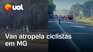 Van atropela 15 ciclistas na BR040 em MG dois estão em estado grave [upl. by Ajit]