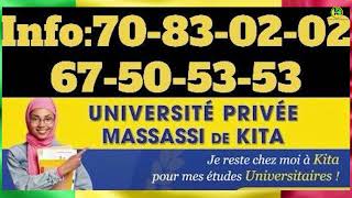 UNIVERSITÉ PRIVÉE MASSASSI DE KITAFaites de vos rêves académiques une réalité sans quitter Kita [upl. by Lakin]