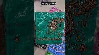 Jasmine pattu with Maggam work blouse pieces trending shorts reel shortvideo short [upl. by Adnohsak464]