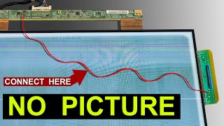 LED TV Panel Repair  No Picture No Graphics  Bypass connection method from Gate COF to TCON board [upl. by Naujad]