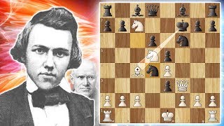 One of The Greatest Chess Games Ever Played  Morphy vs Anderssen 1858 game 9 [upl. by Bourn761]