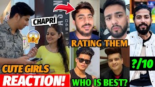 WHO IS BEST😮 Cute Girls Reaction On Aamir Majid Jannu Stuntz UK07 Rider💕 RATING THEM 10 [upl. by Aidnac]