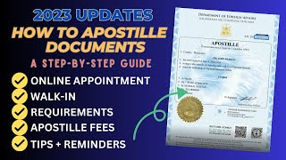 UPDATED ANO ANG APOSTILLE  PAANO MAGPAAPOSTILLE NG DOCUMENTS NGAYONG 2023  COMPLETE PROCESS [upl. by Dilan]