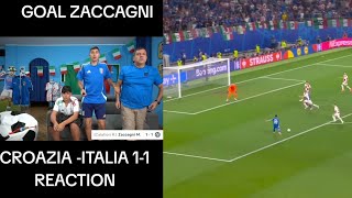 Italy fans crazy reaction to Zaccagnis goal Italy vs Croatia [upl. by Jaco898]