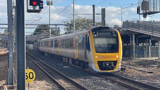 Trains in Brisbane with trains at Burpengary and Bundamba [upl. by Reed]