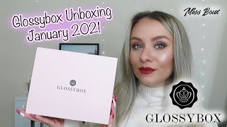 GLOSSYBOX JANUARY 2021 UNBOXING amp DISCOUNT CODE  MISS BOUX [upl. by Yedok796]