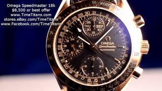 Omega Speedmaster Automatic 18k Red Gold 36235021 Caliber 1151 39MM 50M Triple Calendar Chronograp [upl. by Helbon]