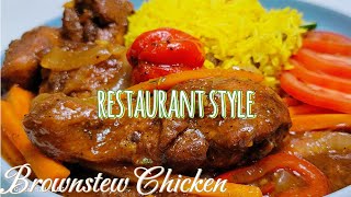 Restaurant 🍽 Style Brown Stew Chicken 🍗😋 [upl. by Ennayhc]