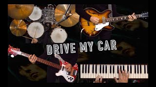 Drive My Car  Guitar Bass Drums and Piano Cover  Instrumental [upl. by Akira24]