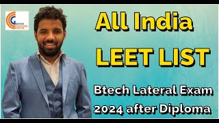 UPCOMING LEET EXAM 2024 I BTech Lateral Entry After Diploma Exam Date All Over India LEET EXAM LIST [upl. by Morice420]