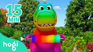 Learn Colors with Dinosaur Cooking｜15 min｜Learn Colors for Kids｜Compilation｜3D Kids｜Hogi Colors [upl. by Anneres]