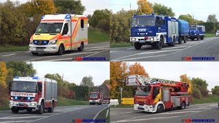 Großübung in Grünstadt Land Feuer in Wohnheim  Verkehrsunfall  Gefahrgutunfall [upl. by Ssyla]