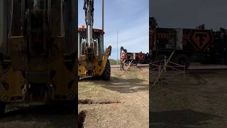 Crossing existing lines with plow👀👷‍♂️ work digging hdd excavator viral backhoe fibreoptic [upl. by Kellby]