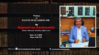 Facets of Quashing FIR by Rajendrraa Deshmukkh Senior Advocate Bombay High Court [upl. by Haydon]