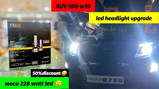 xuv 500 w10  led headlight upgrade  moco 228 watt led headlight installation [upl. by Hilda61]