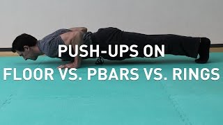 6 PushUp Variations on the Floor Rings and Parallettes [upl. by Aubreir114]