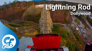 Lightning Rod wChain Lift front seat onride 5K POV 60fps Dollywood [upl. by Grieve]