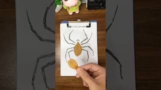 Turn leaf into spider art drawing style speeedrawing drawing creative art [upl. by Urien]