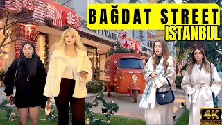 🇹🇷Istanbul Bağdat Street in Christmas Bağdad Caddesi Turkey 4K [upl. by Ahtabbat]