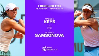 Madison Keys vs Liudmila Samsonova  2024 Madrid Round 3  WTA Match Highlights [upl. by Anahpets]