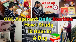 📚कैसे हम दिन में 10 Hour पढ़ सक्ते है⏰ SSC CGL Apspirant Daily Routine Vlog🏠EXERCISE💪Sscwithprincee [upl. by Ycram]