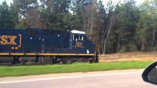 Pacing CSXT 966 at 50mph on jointed rail [upl. by Beasley]