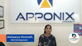 Testimonials From Aishwarya Hiremath On Web Development  Apponix Technologies [upl. by Denna]