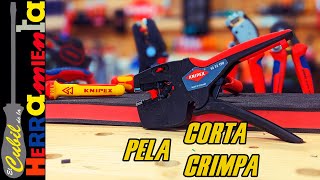 CORTA PELA Y CRIMPA CABLE CON UNA SOLA HERRAMIENTA NEXSTRIP KNIPEX [upl. by Ahsikan517]