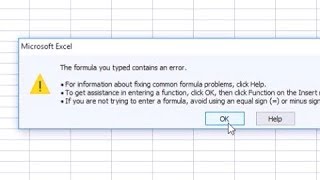 Excel How to blockdisable quotThe formula you typed contains an errorquot alert [upl. by Aliakim]