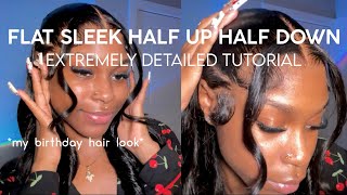 HALF UP HALF DOWN STYLING TUTORIAL  SLEEK amp MELTED AF  THE PERFECT BODY WAVE WIG  Alipearl Hair [upl. by Robyn]