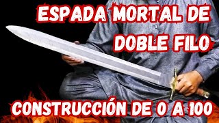 Creando una Espada Medieval de Doble Filo con Láminas de Acero Recicladas [upl. by Iahk]