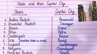 Indian States and Their Capital City 2024 l States and Capitals List of states and Capital of India [upl. by Toomay505]