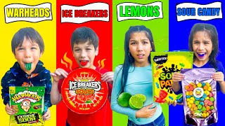 LAST TO STOP EATING SOUR CANDY WINS A MYSTERY PRIZE Kids Went Crazy  Familia Diamond [upl. by Miehar931]