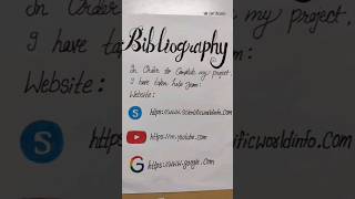 how to write bibliography  how to write bibliography in project file  bibliography for school [upl. by Llertac280]