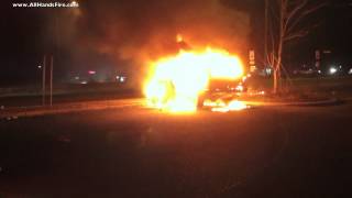 Car Fire with air bag explosion Route 66 Neptune NJ [upl. by Atinnek]